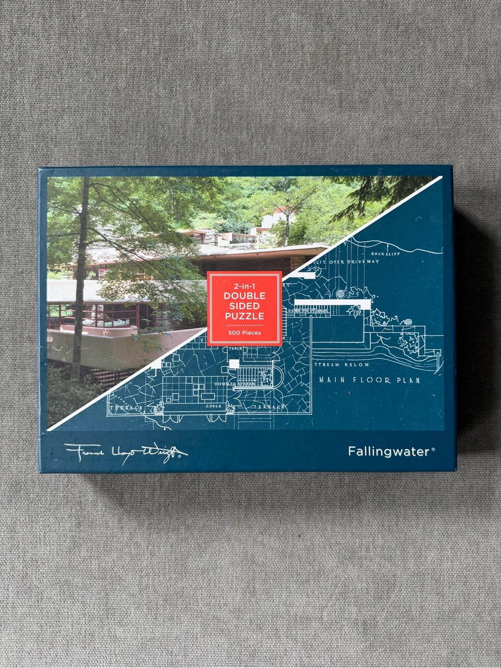 Frank Lloyd Wright Fallingwater Puzzle Double Sided 500 pieces